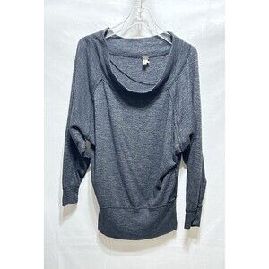 We The Free Petite Small Gray Funnel Neck Top